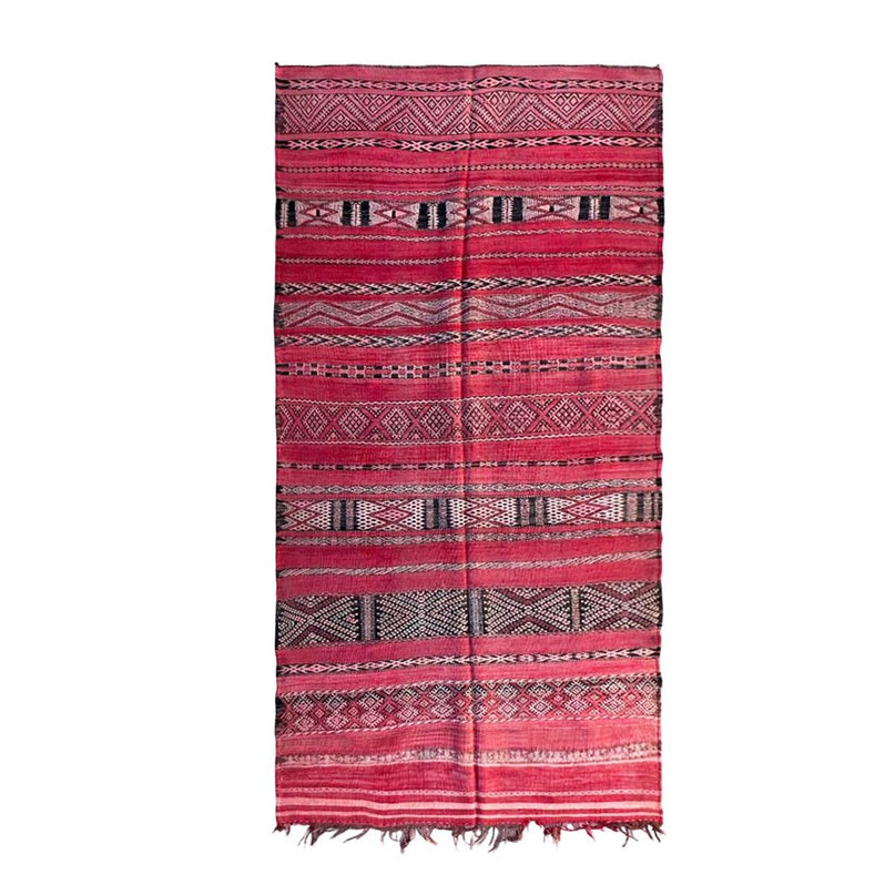 Zuiver wollen Marokkaans Kelim Berber tapijt 150 x 282 cm