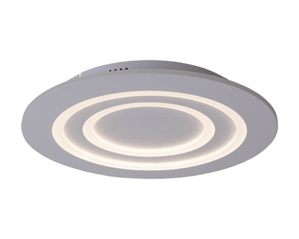 LED-plafondlicht "mirel" Ø 50 cm, 6 cm hoog, metaal en plastic in wit, geïntegreerde LED's, 2400 lm, dimmable, CCT-functie 3000-6500 K, RGB kleurverandering
