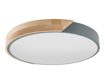 LED -plafondlamp "Borneo", Ø 31 cm gemaakt van metaal en plastic in grijs, geïntegreerde LED's, verlichting voor woonkamers, gang en kantoor