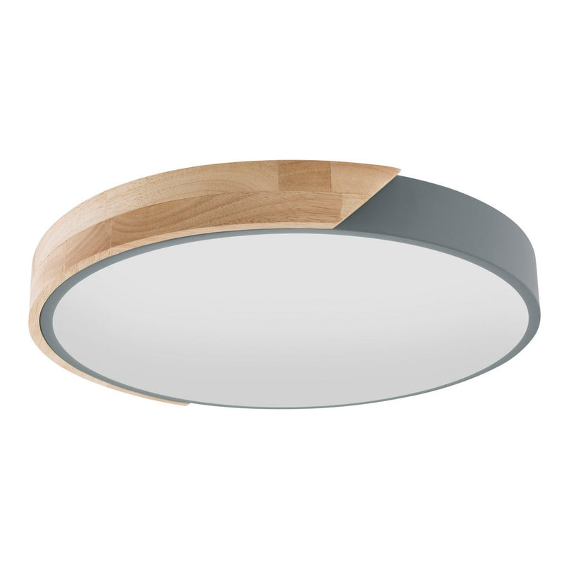 LED -plafondlamp "Borneo", Ø 31 cm gemaakt van metaal en plastic in grijs, geïntegreerde LED's, verlichting voor woonkamers, gang en kantoor