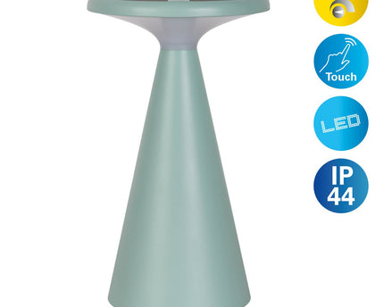 Zonne -batterijtafellamp "Palu" voor buiten en binnen, gemaakt van plastic in groen, 20 cm hoog