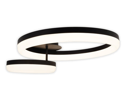 LED CCT-plafondlicht "Circulo" gemaakt van zwart metaal en zandkleurig plastic 53 cm lang