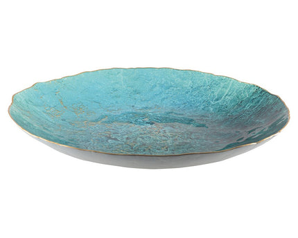Turquoise gesneden met gouden rand 50 cm