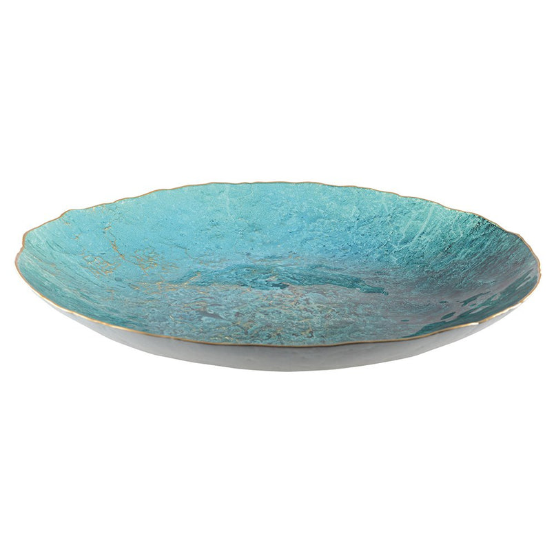 Turquoise gesneden met gouden rand 50 cm