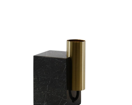 Marmortale lamp "Gemma" 16 cm hoog, gemaakt van marmer en messing gekleurd metaal, E27-versie, verlichting voor eetkamer, woonkamer, gang of kantoor