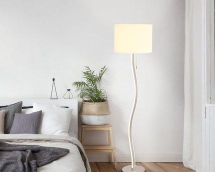LED -vloerlamp "Aurelia" gemaakt van metaal en plastic in wit met stevig ingebouwde LED's, 163 cm hoog, verlichting voor woonkamer, eetkamer of kantoor