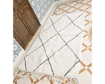 Berber vloerkleed Beni Ouarain zuivere wol 163 x 271 cm