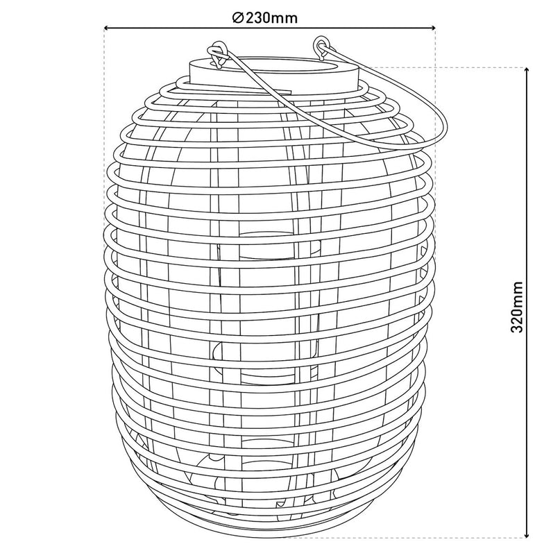 Decollicht "Korbinian" inclusief Solar Led Candle for Garden and Terrace, van Rattan in Light Nature, Solar Lamp Hoogte 32 cm
