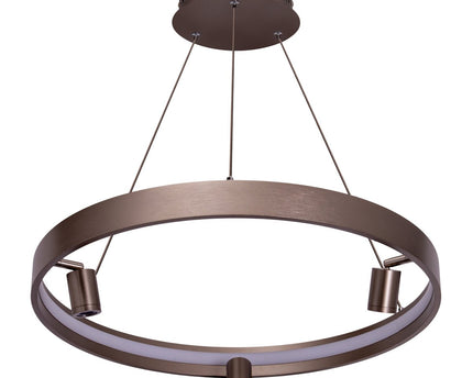 LED -hanglamp "" Tristan ", moderne metalen slinger lamp en plastic in stalen blanco, de LED's zijn stevig geïnstalleerd. Met ongeveer 58 cm Øthie, ideale verlichting voor woonkamer, eetkamer of keuken.