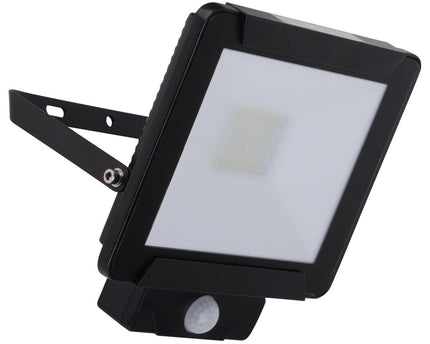 LED Outer Light "Radia" 30W met sensor, gemaakt van metaal en glas in zwart, met geïntegreerde LED