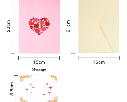 3D -kaart - Love Tree Valentijnsdagkaart