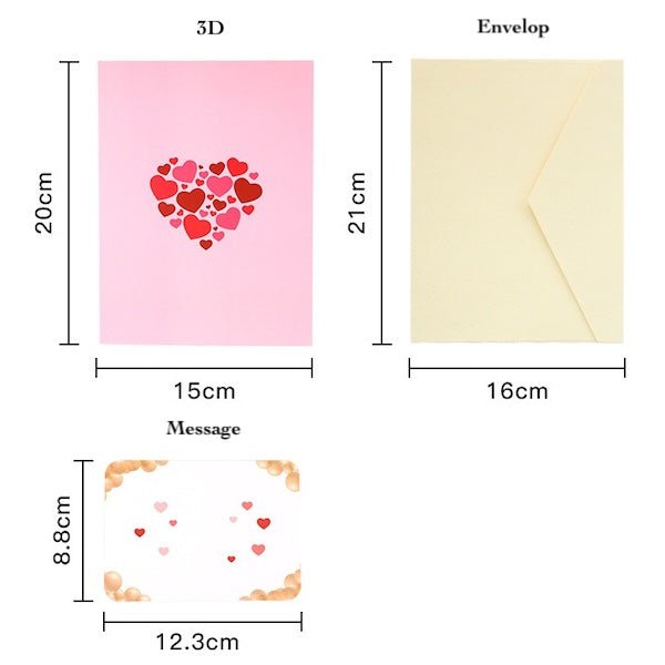 3D -kaart - Love Tree Valentijnsdagkaart