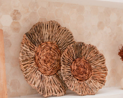 Wanddecor of Schaal MELAYA Wandmand van Bananenvezel (2 maten)