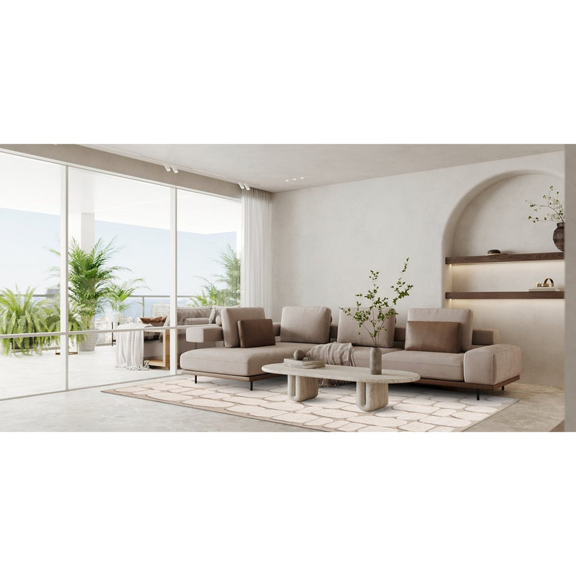 Tapis en reliëfstijl japandi GALET