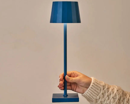 Wouter delftware blauw oplaadbare tafellamp-draadloos opladen, dimable, 120 uur batterijduur