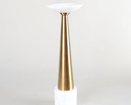 Witte en vergulde roze marmeren knop 12x12x26cm