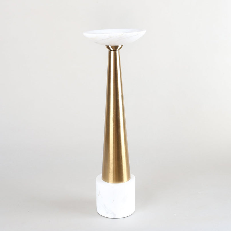 Witte en vergulde roze marmeren knop 12x12x26cm