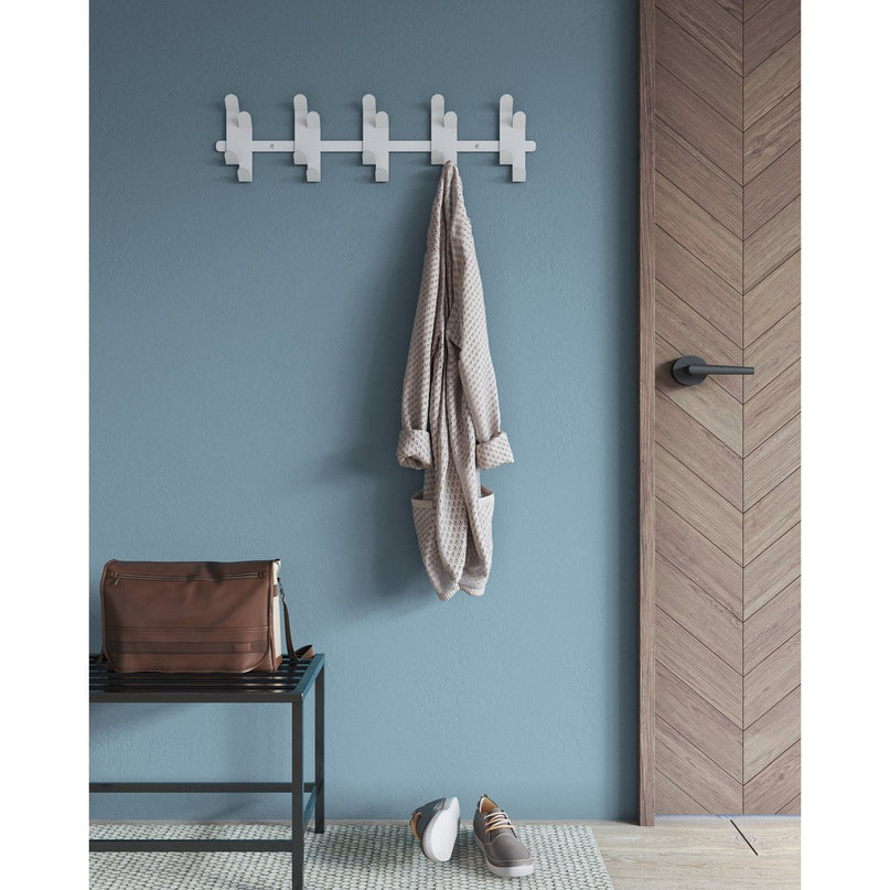 Gorillz Origami - Wandkapstok - 10 Dubbele - Kapstok Haken - Wit