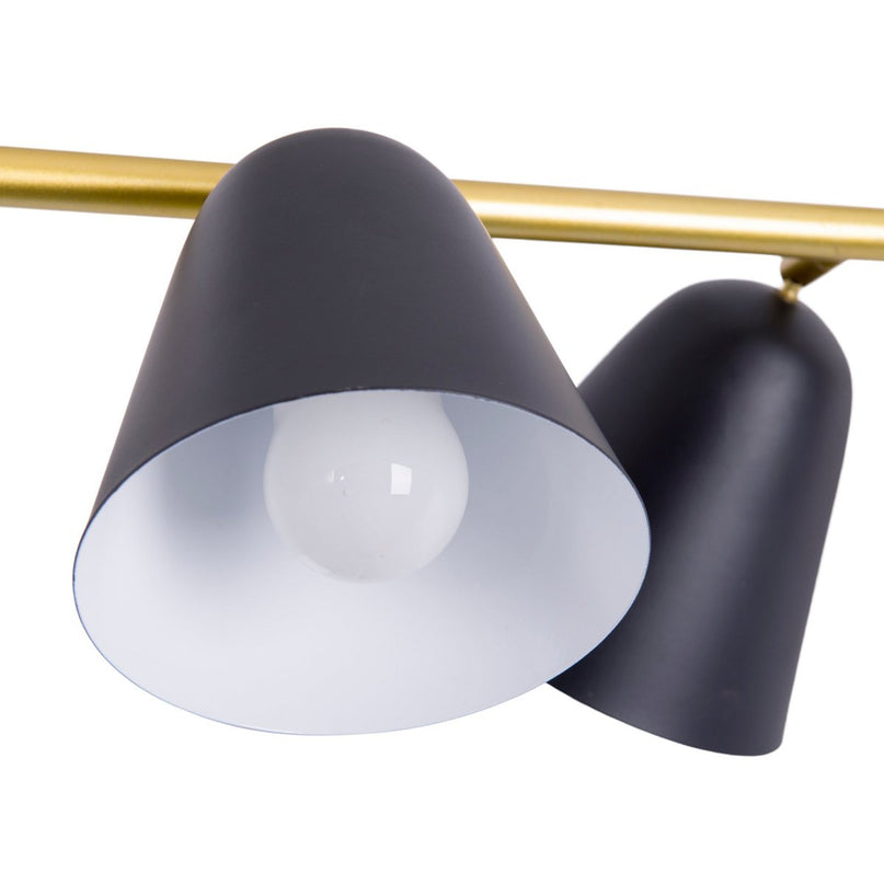 4-pending lamp "Triton" gemaakt van zwart metaal in zwart, met E27-aansluiting, verlichting voor woonkamer, eetkamer of kantoor.