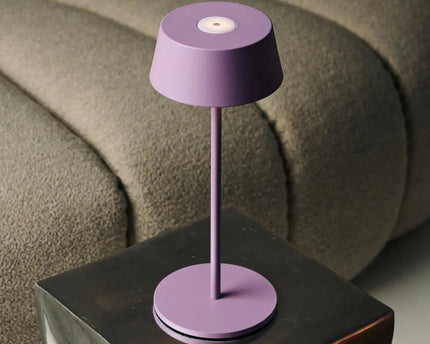 Hugo Violet Lila Oplaadbare tafellamp - Stijlvol, dimbare lamp & draadloos