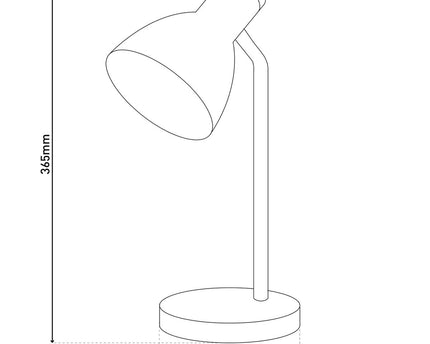 "Marie" bureaulamp gemaakt van metaal en hout, E14, wit, 36,5 cm hoog