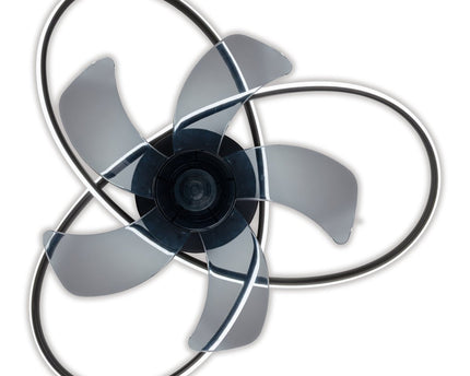 Het moderne LED -plafondlicht "Leccio" inclusief ventilator, nachtlichtfunctie, dim- en lichttemperatuurinstelling is uitgerust met stevig geïnstalleerde LED's en heeft een geschatte Øvon 58 cm.