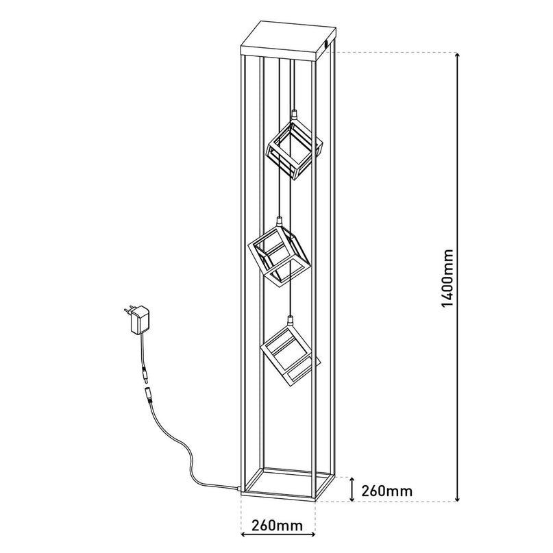 LED vloerlamp h: 140cm "Tripoli"