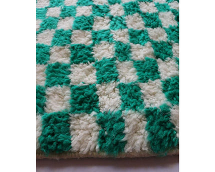 Berber geruit vloerkleed van zuivere wol 166 x 269 cm