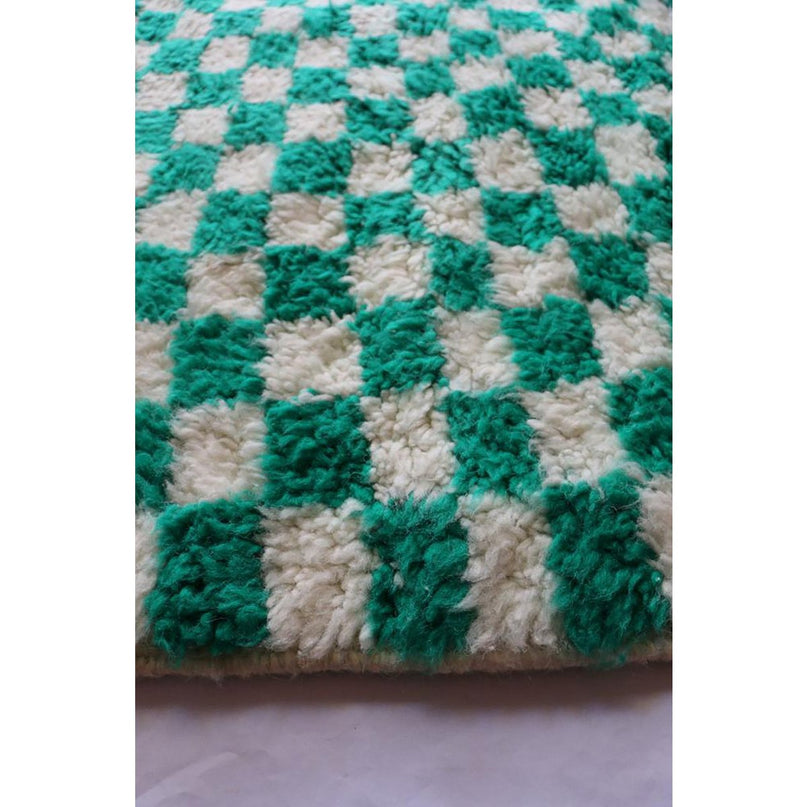 Berber geruit vloerkleed van zuivere wol 166 x 269 cm
