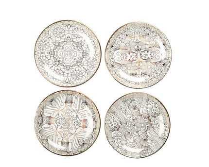WITTE KOPPEN ABSTRACT ONTWERP - SET VAN 4