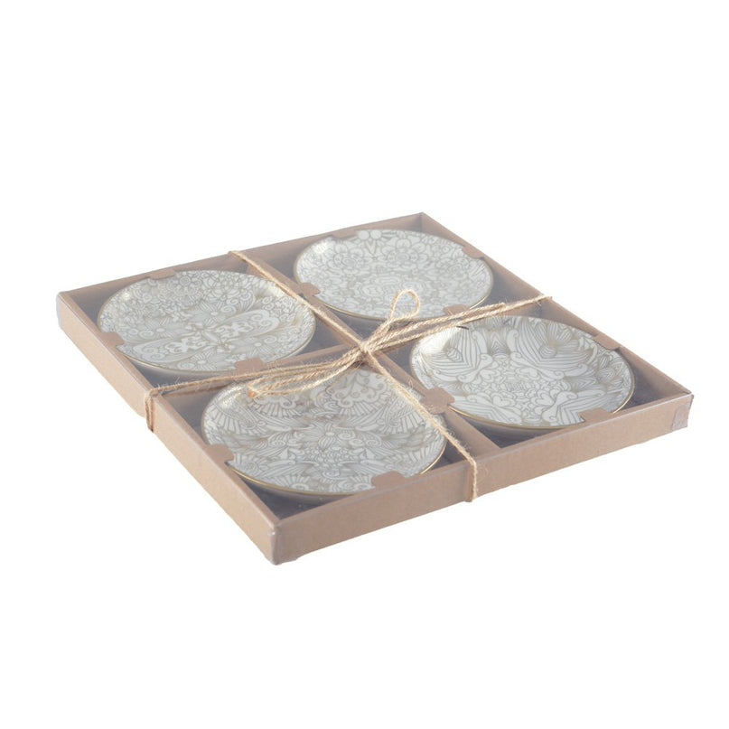WITTE KOPPEN ABSTRACT ONTWERP - SET VAN 4