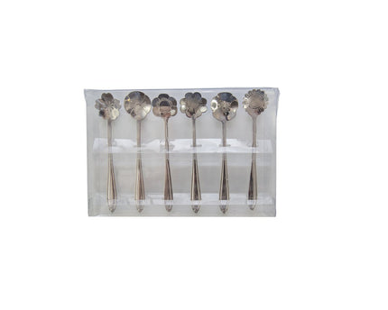 Silk -bable flower dessert lepel - veel van 6