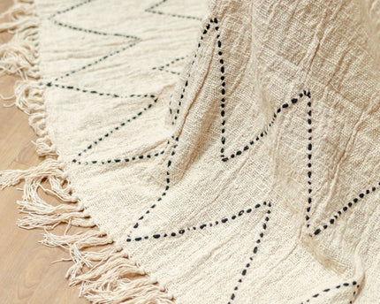 Katoenen deken | Sprei | Bedovertrek | Bankdeken 140x200 cm LINGGAH Handgeweven van katoen