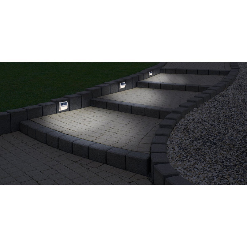 4 Set LED LED Solar Outer Light, voor buiten, wandlamp-metaal en plastic in stalen blank, met geïntegreerde LED
