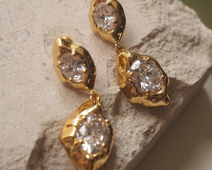 Vintage Rock Stone Design Sparkling -oorbellen