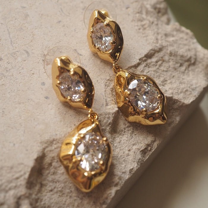 Vintage Rock Stone Design Sparkling -oorbellen
