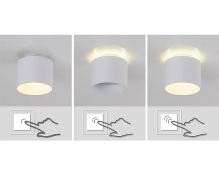 LED Spot "Trios" Ø 10 cm wit, gemaakt van metaal en plastic met geïntegreerde LED's