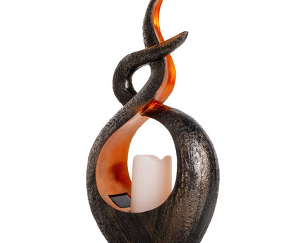 LED Solar Decol Light "Candle Flame", voor buiten, bruin plastic, geïntegreerde LED.