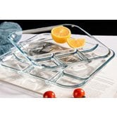 Platte 4 vierkante glazen compartimenten