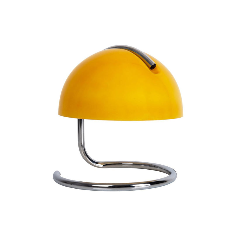 Tafellamp "Burano" geel, ca. 25 cm hoog, Ø 23,5 cm, gemaakt van chroom -gekleurd metaal en geel glas, E27.