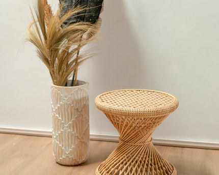 Rotan bijzettafel | Salontafel | Ronde salontafel LUHU Ø45 cm Beige