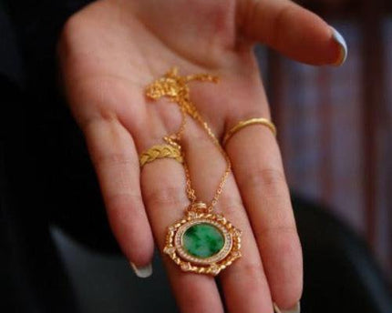 Koninklijke Jade ronde hanger ketting