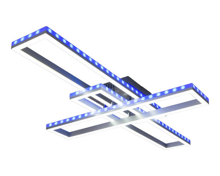 LED CCT-plafondlamp + RGB-backlight "Bantry" met veel functies, 95 cm lang, inclusief afstandsbediening