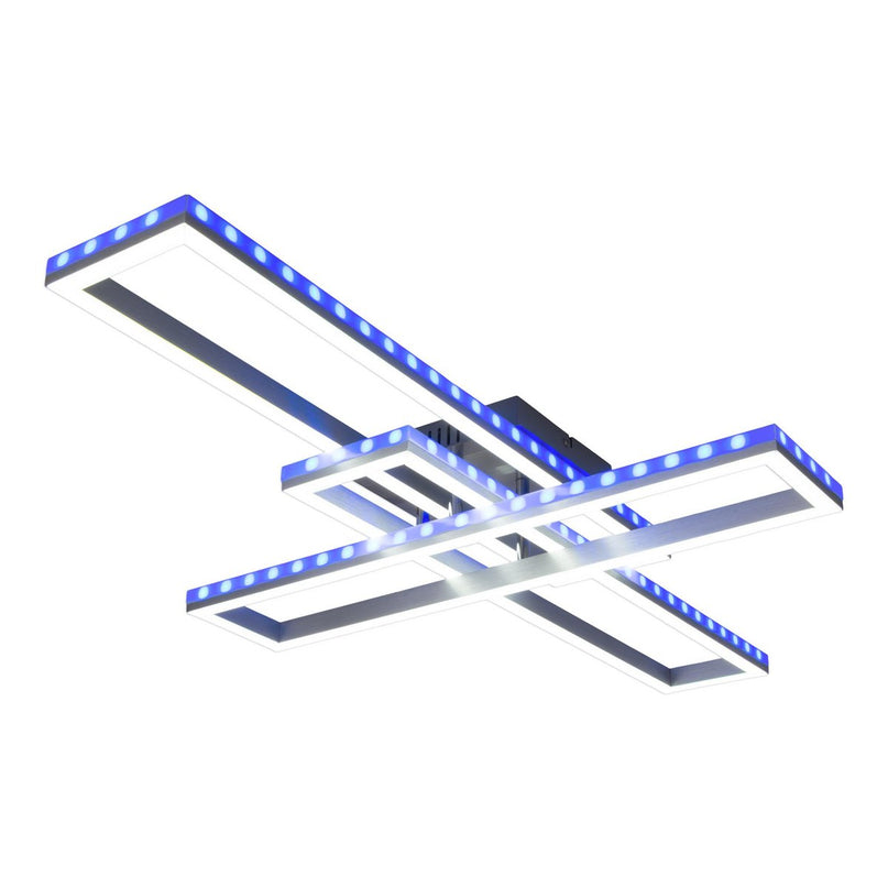 LED CCT-plafondlamp + RGB-backlight "Bantry" met veel functies, 95 cm lang, inclusief afstandsbediening
