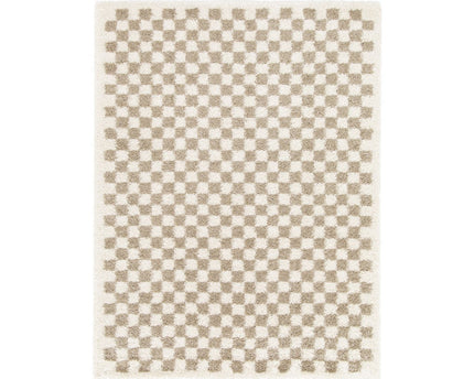 CHECKERS Zacht en comfortabel hoogpolig vloerkleed