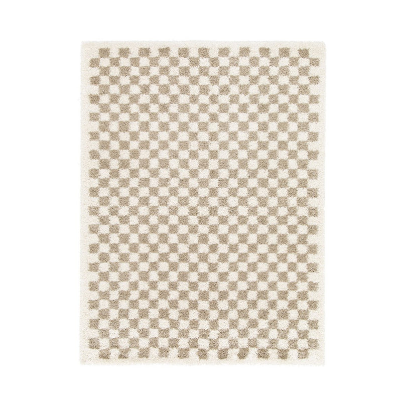 CHECKERS Zacht en comfortabel hoogpolig vloerkleed