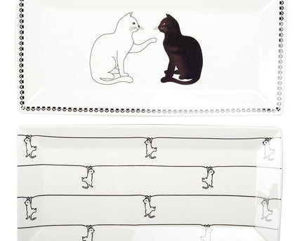 Zwart -witte bakjes met kattenontwerp - veel van 2