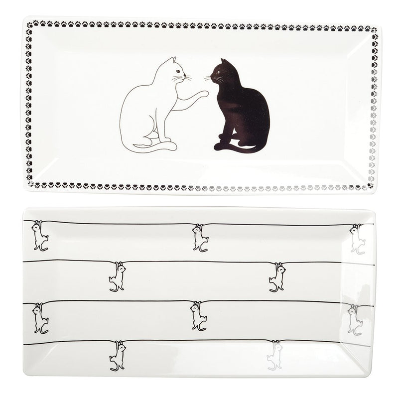 Zwart -witte bakjes met kattenontwerp - veel van 2