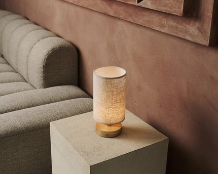 Ben lichtbruine houten donkerbruine tafellamp-oplaadbaar, dimbaar, USB-C aangedreven