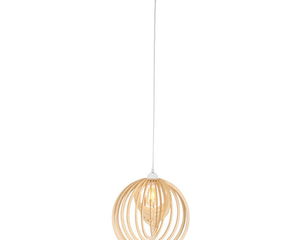 Hanger lamp "Armella" Ø 40 cm, 1x E27 (niet inbegrepen) gemaakt van hout en plastic, voor eetkamers, woonkamer, kantoor, kinderkamer